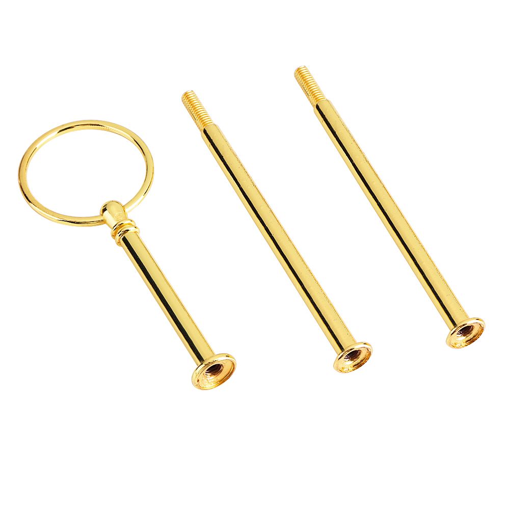 Multi tiers Cake Tray Stand Handle Fruit Plate Hardware Fitting Holder(3-tiers Round Gold)