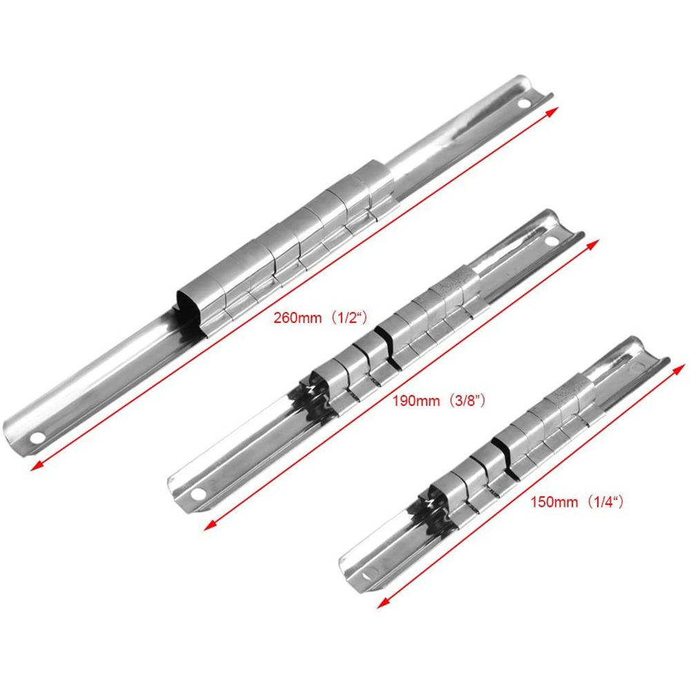 Carbon Steel 8 Socket Rack Storage Divider Rail Tray Holder Shelf Stand Tool Organizer (1/4")