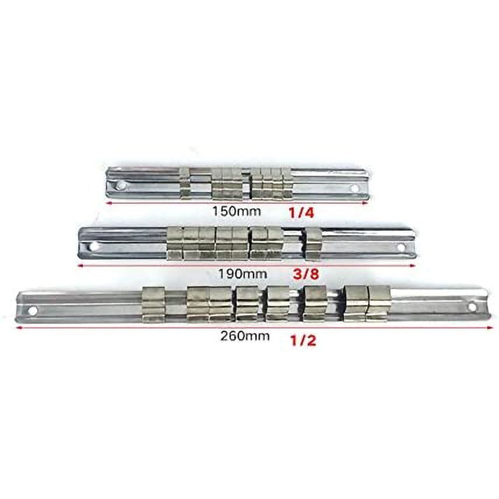 Carbon Steel 8 Socket Rack Storage Divider Rail Tray Holder Shelf Stand Tool Organizer (1/4")