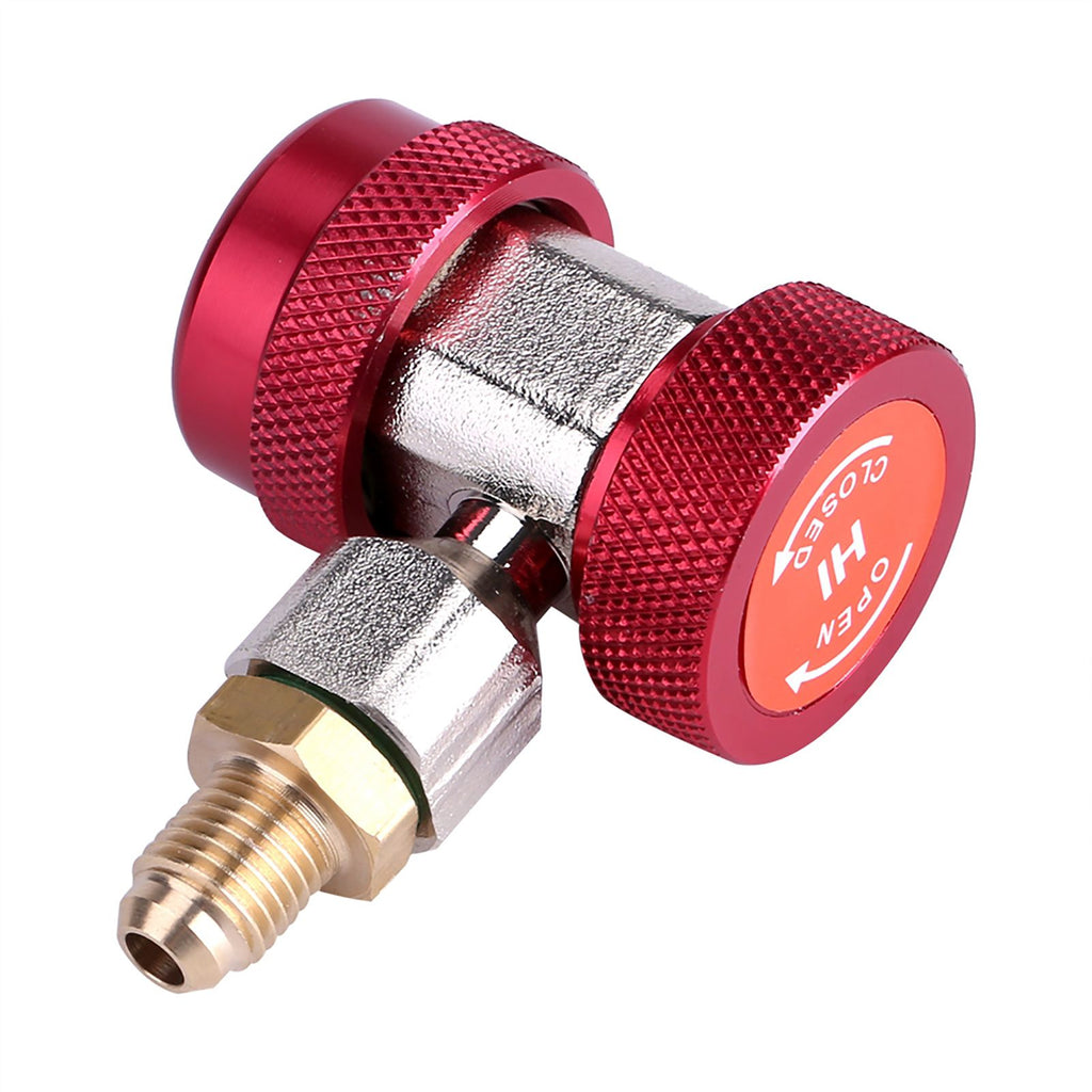 R134A/C Low High Quick Connector Air Conditioning Coupler Adapter Extractor Valve Core (Red)