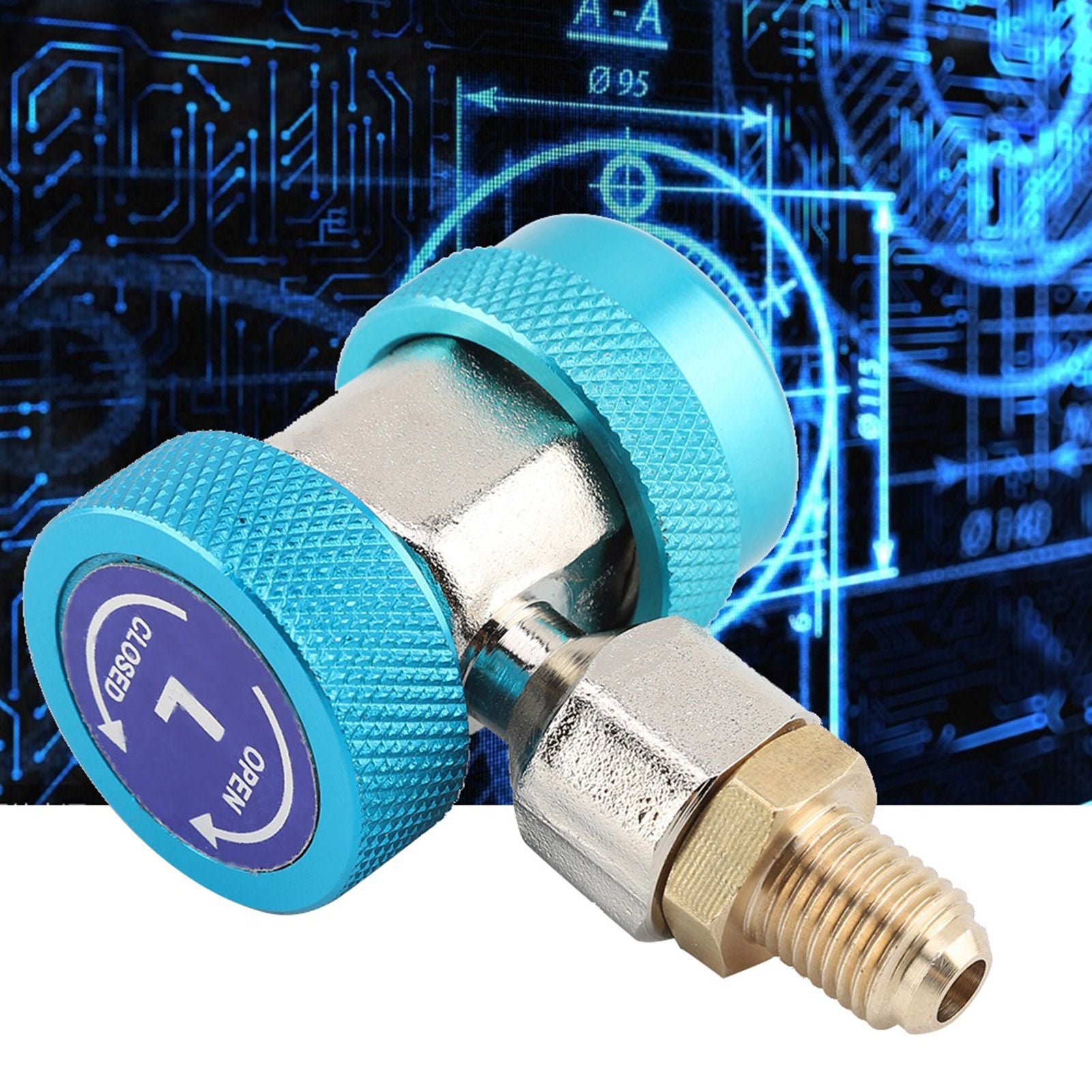 R134A/C Low High Quick Connector Air Conditioning Coupler Adapter Extractor Valve Core (Blue)