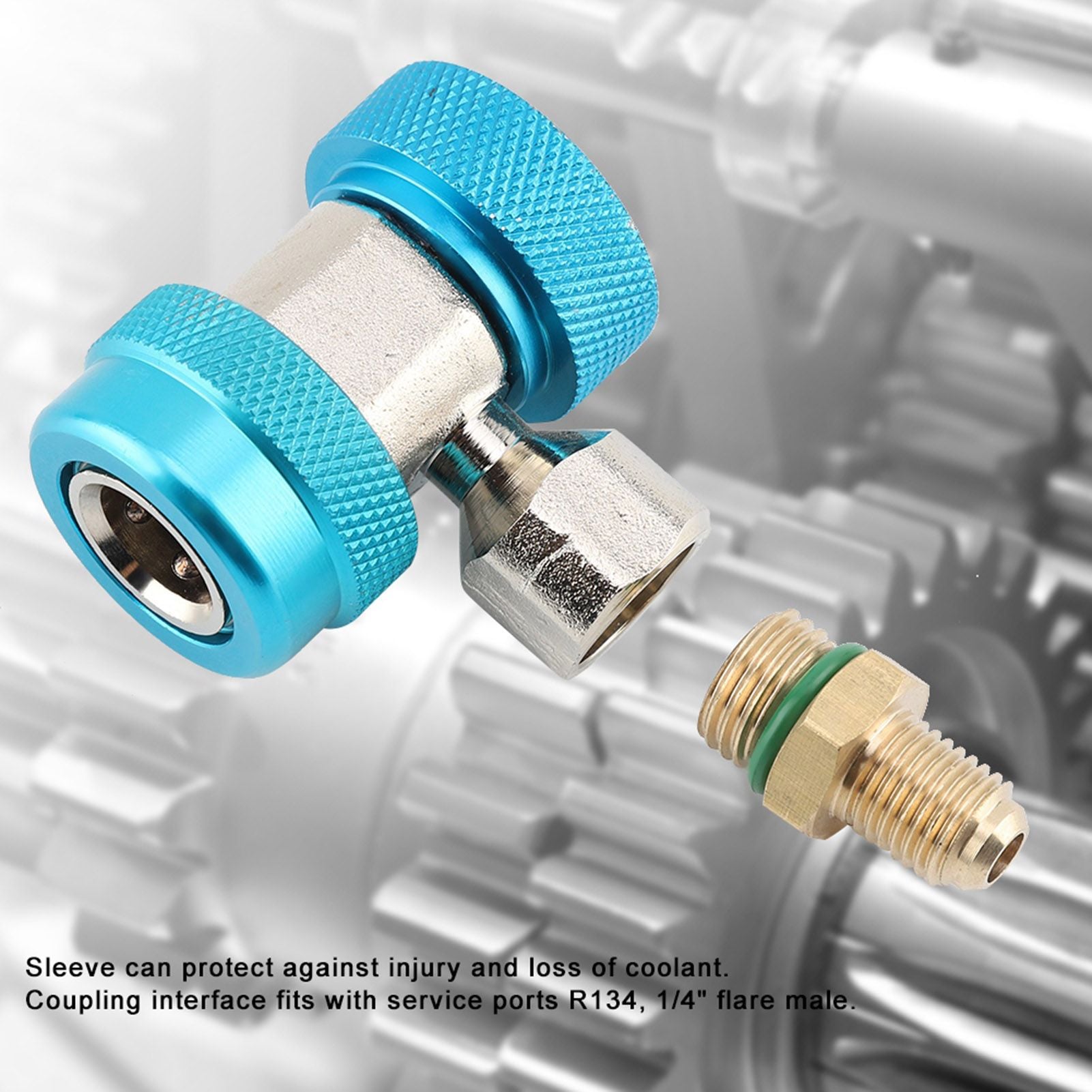 R134A/C Low High Quick Connector Air Conditioning Coupler Adapter Extractor Valve Core (Blue)