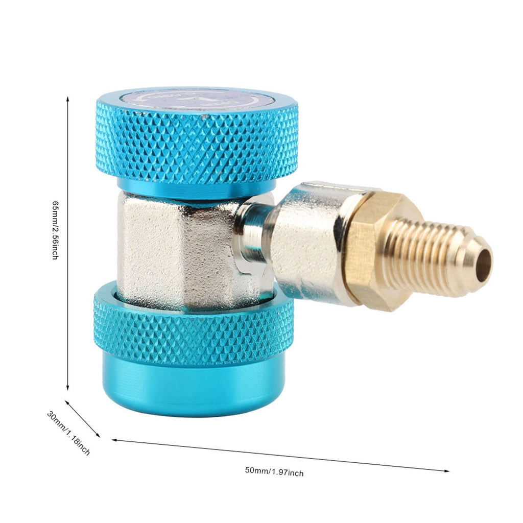 R134A/C Low High Quick Connector Air Conditioning Coupler Adapter Extractor Valve Core (Blue)