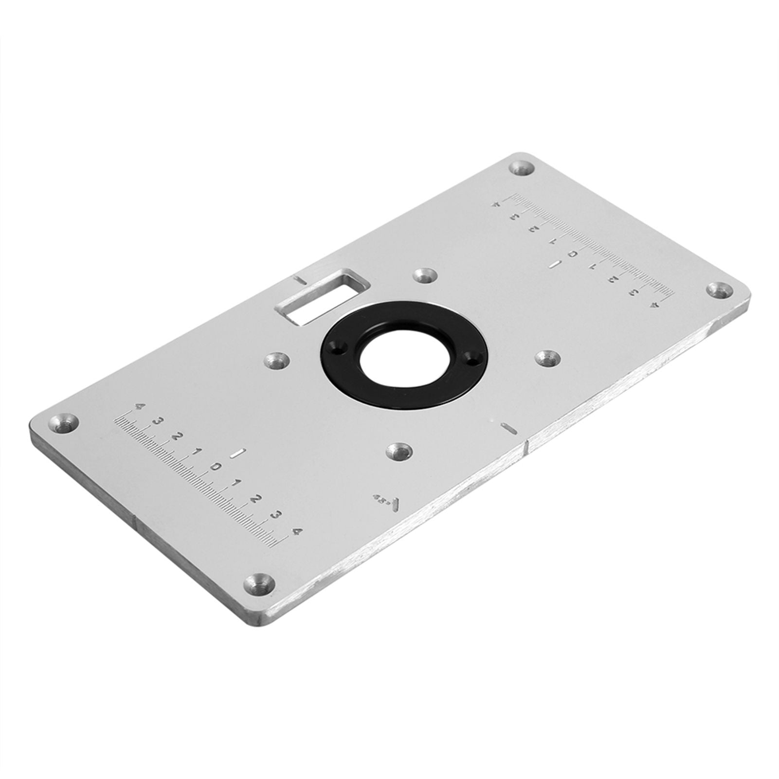 235*120*8mm Aluminum Router Table Insert Plate with 4 Rings and Screws for Woodworking Benches