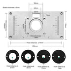 235*120*8mm Aluminum Router Table Insert Plate with 4 Rings and Screws for Woodworking Benches