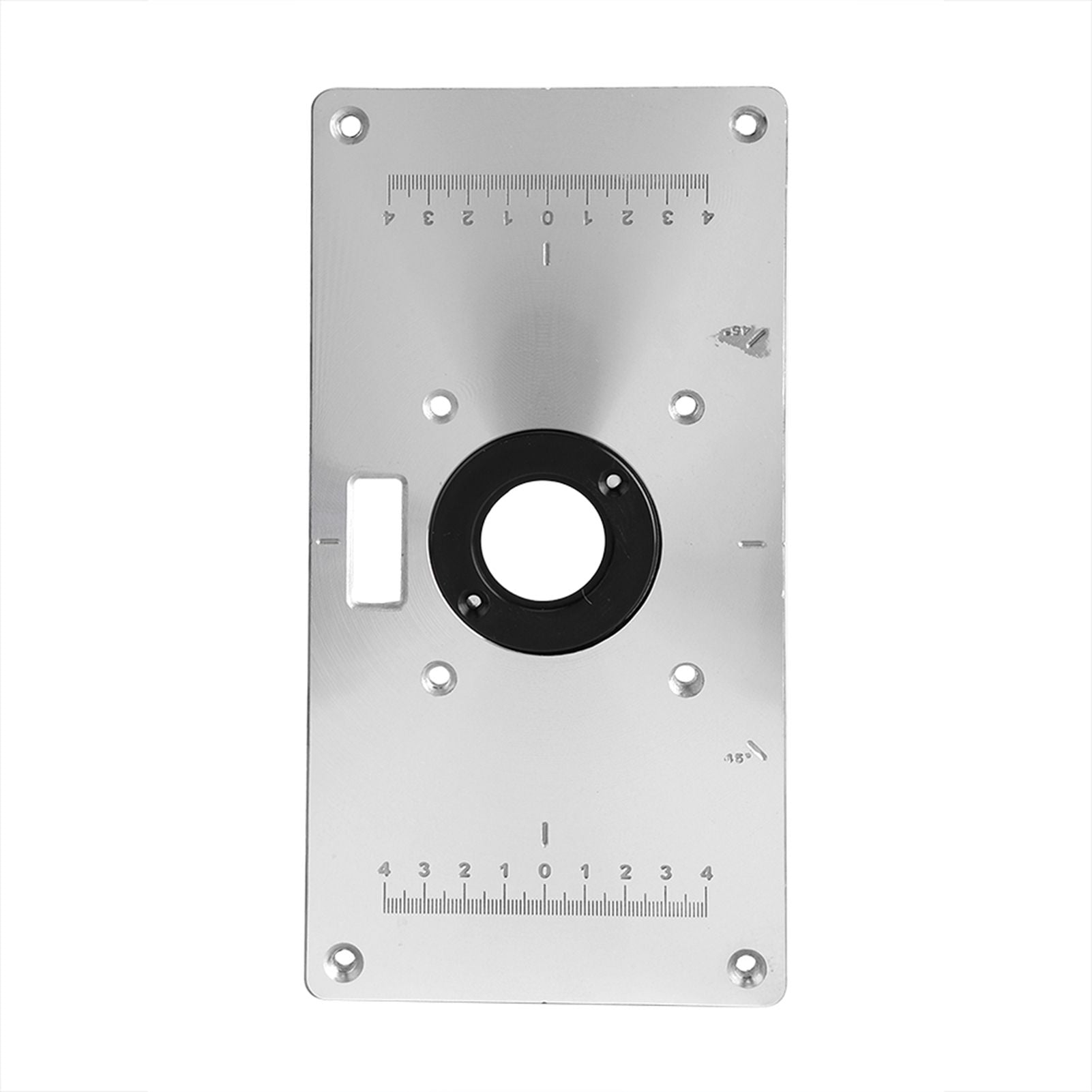 235*120*8mm Aluminum Router Table Insert Plate with 4 Rings and Screws for Woodworking Benches