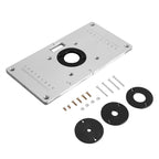 235*120*8mm Aluminum Router Table Insert Plate with 4 Rings and Screws for Woodworking Benches
