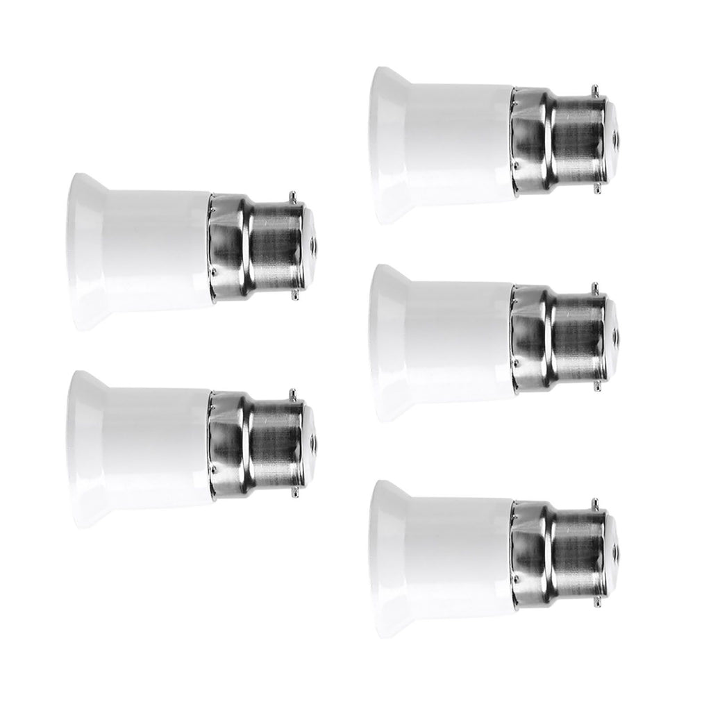 5pcs B22 Male to E27 Female Socket Base Bulb Adapter Converter Lamp Holders
