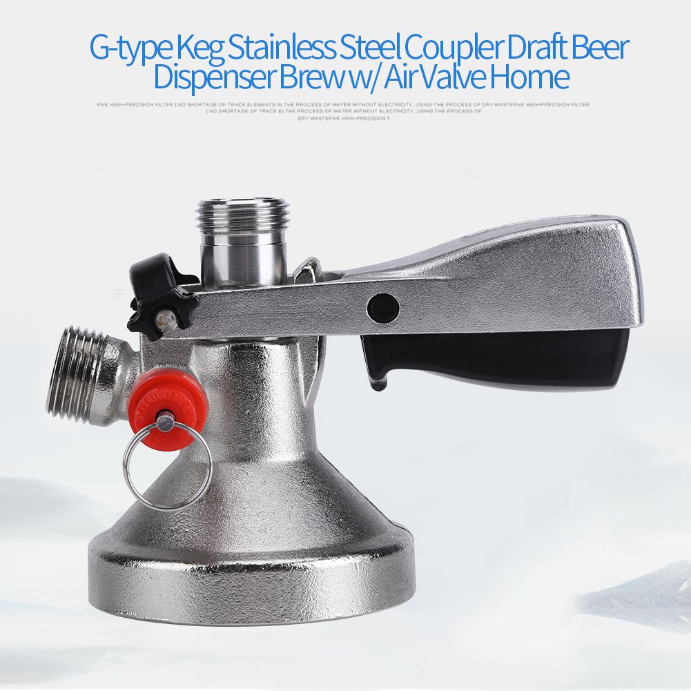 G Type Keg Stainless Steel Coupler Draft Beer Dispenser Brew w Air Valve Home