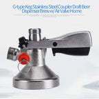 G Type Keg Stainless Steel Coupler Draft Beer Dispenser Brew w Air Valve Home