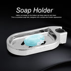 ABS Soap Dish Holder Adjustable Shower Rod Slide Practical Bathroom Gadget