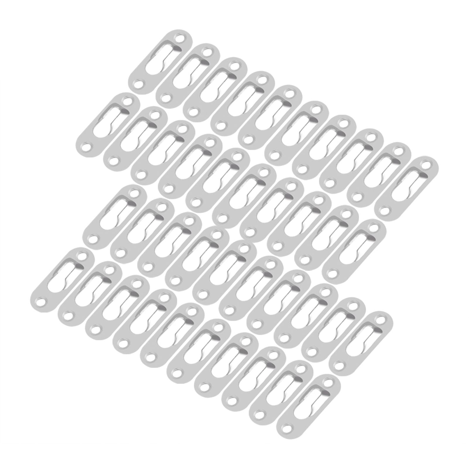 40 Pcs Silver Tone Metal Keyhole Hanger Fasteners for Picture Frames Hang Wall Indoor