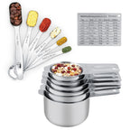 Measuring Cups and Measuring Spoons Set Ejoyous 304 Stainless Steel 13 Pieces Kitchen Measuring