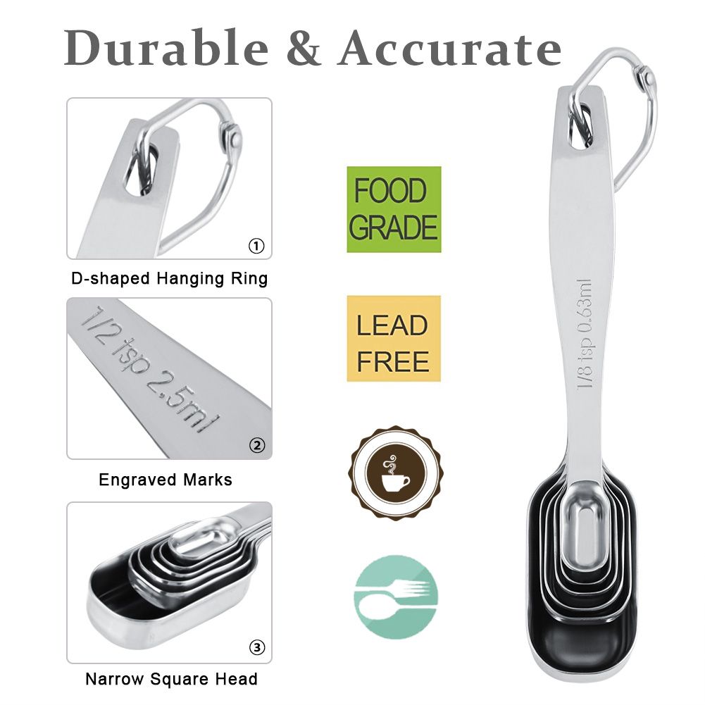 Measuring Cups and Measuring Spoons Set Ejoyous 304 Stainless Steel 13 Pieces Kitchen Measuring