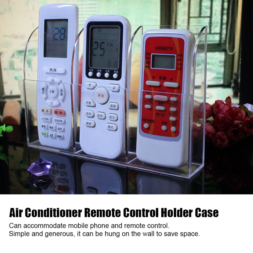 Acrylic Air Conditioner Remote Control Holder Case Storage Box Wall Mount 3 Case