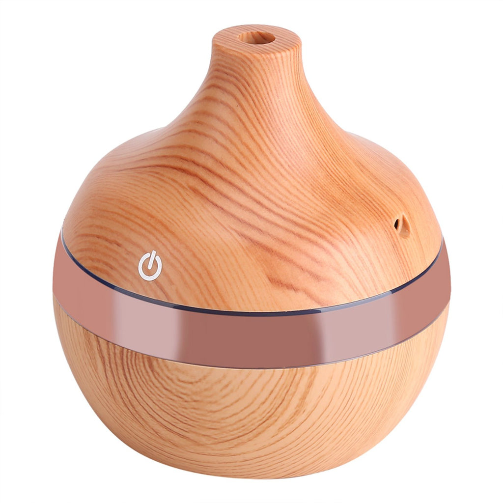 USB LED Touch Wood Grain Air Humidifier Purifier Oil Diffuser 300ml