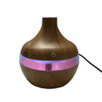 USB LED Touch Wood Grain Air Humidifier Purifier Oil Diffuser 300ml