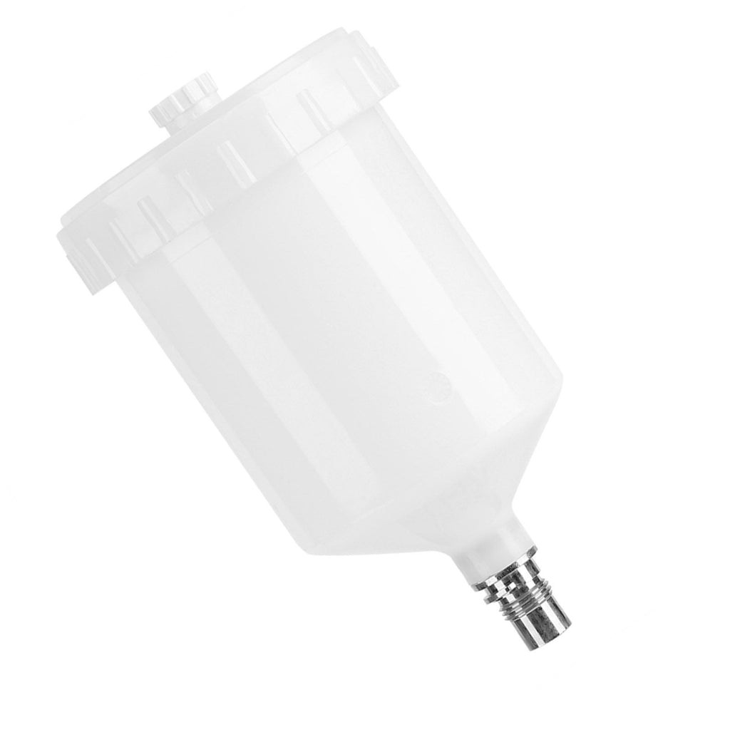 Plastic Cup Air Gravity Paint Pot Thread Connector for Spray Gun Tool 600ml Capacity