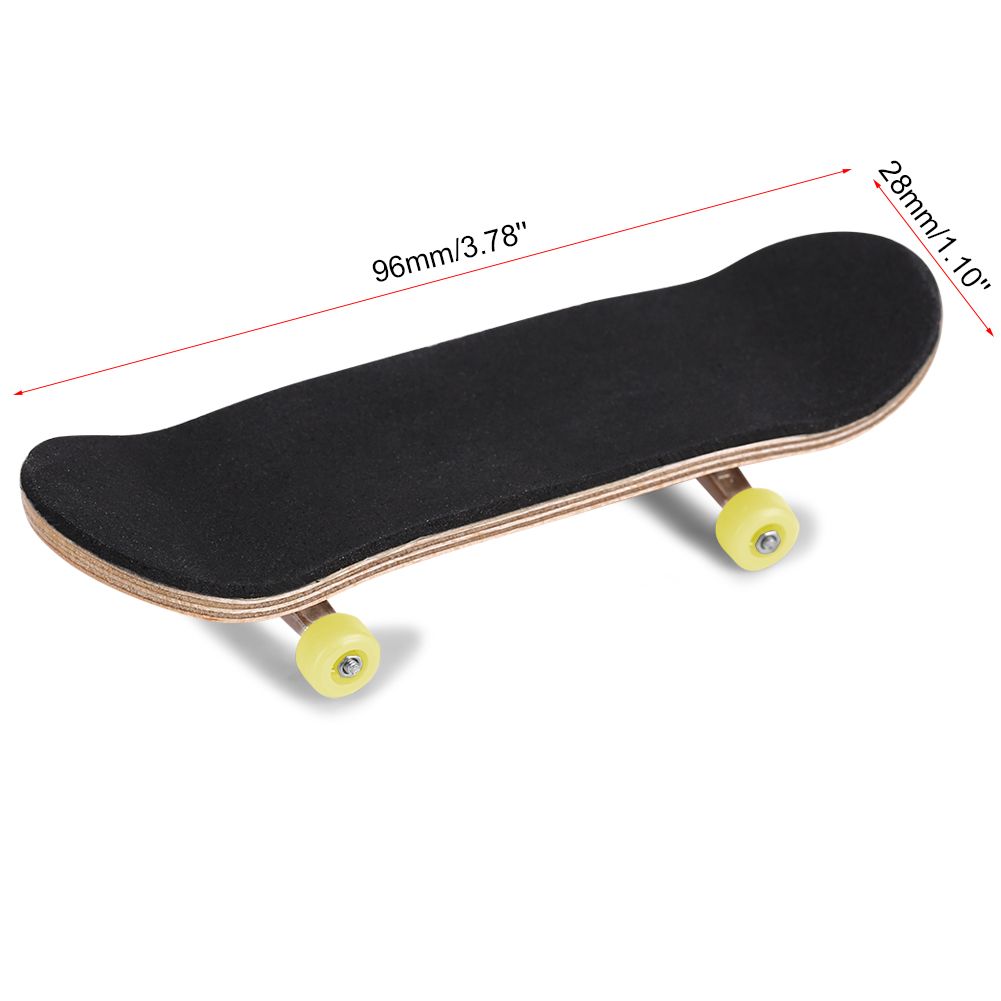 1Pc Maple Wooden Alloy Fingerboard Finger Skateboards With Box Reduce Pressure Gifts Yellow