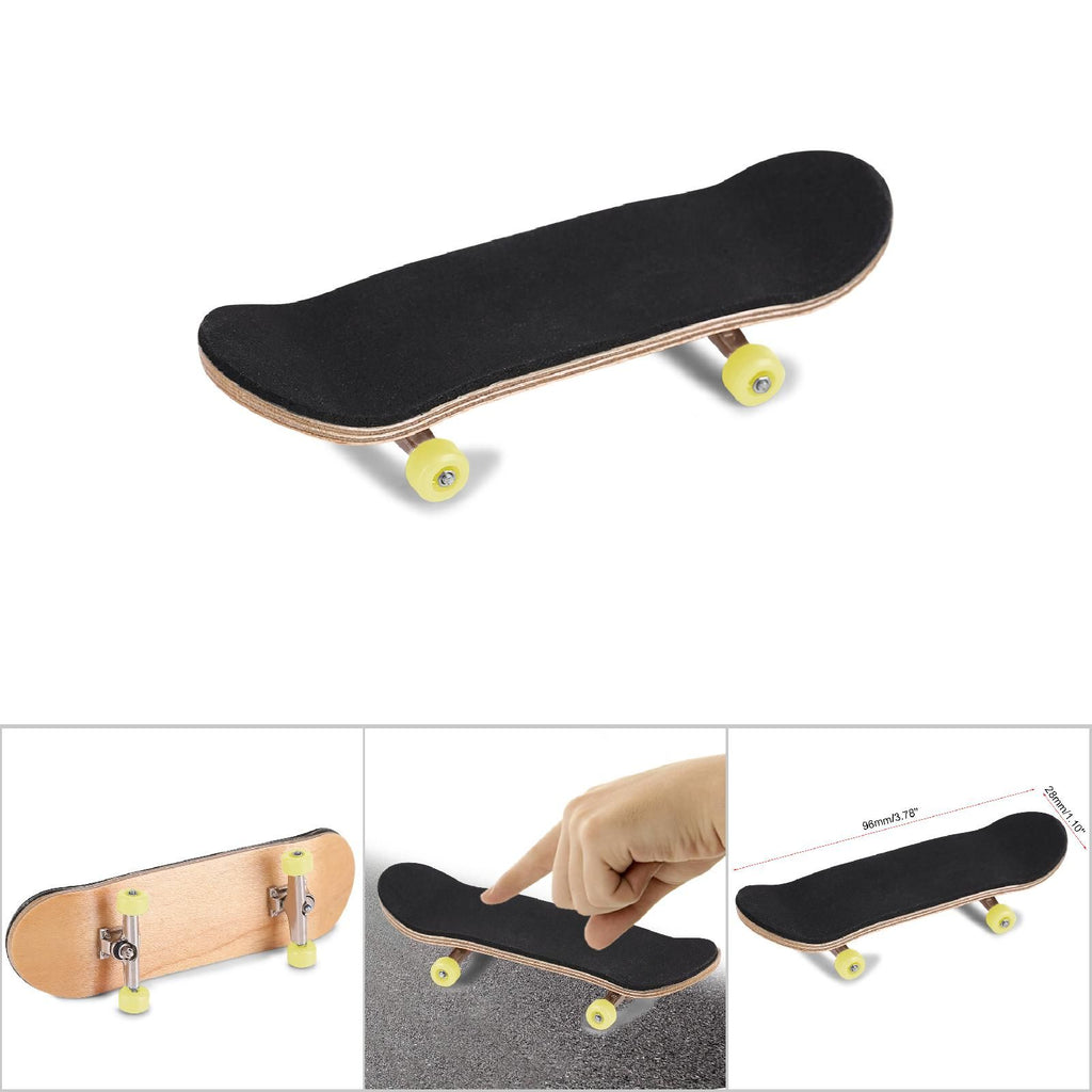 1Pc Maple Wooden Alloy Fingerboard Finger Skateboards With Box Reduce Pressure Gifts Yellow