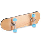 1Pc Maple Wooden Alloy Fingerboard Finger Skateboard With Box Reduce Pressure Gifts Light Blue