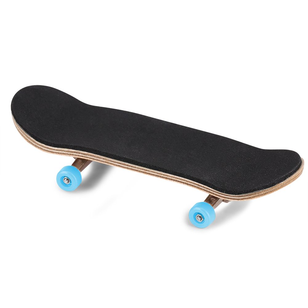1Pc Maple Wooden Alloy Fingerboard Finger Skateboard With Box Reduce Pressure Gifts Light Blue