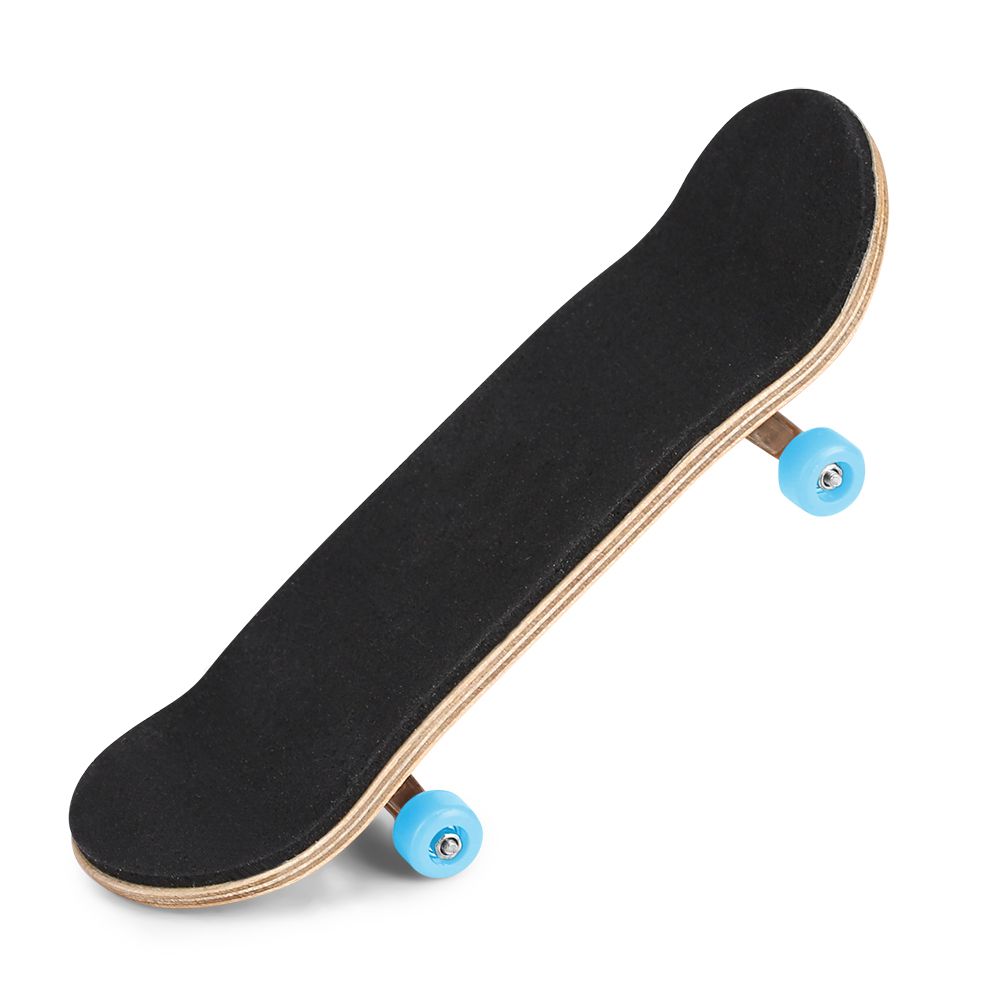 1Pc Maple Wooden Alloy Fingerboard Finger Skateboard With Box Reduce Pressure Gifts Light Blue