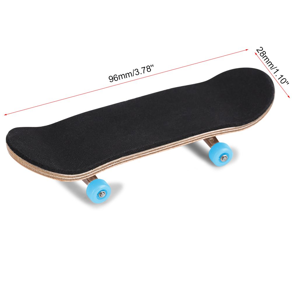 1Pc Maple Wooden Alloy Fingerboard Finger Skateboard With Box Reduce Pressure Gifts Light Blue