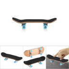 1Pc Maple Wooden Alloy Fingerboard Finger Skateboard With Box Reduce Pressure Gifts Light Blue