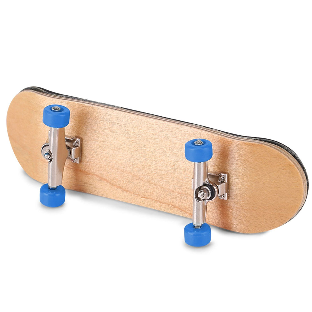 1Pc Maple Wooden Alloy Fingerboard Finger Skateboards With Box Reduce Pressure Gifts Dark Blue
