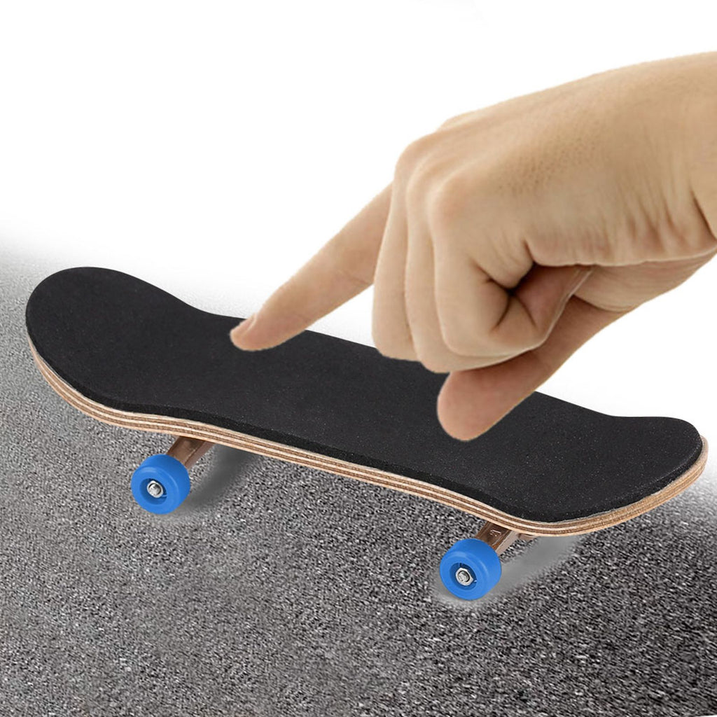 1Pc Maple Wooden Alloy Fingerboard Finger Skateboards With Box Reduce Pressure Gifts Dark Blue