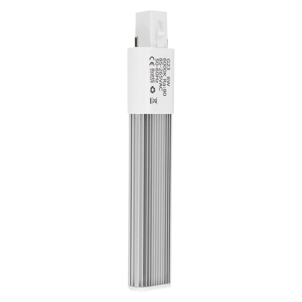 6W 2‑Pin LED Compact Lamp Horizontal Recessed Tube Light Bulb Lighting Fixtures G23 Cool White