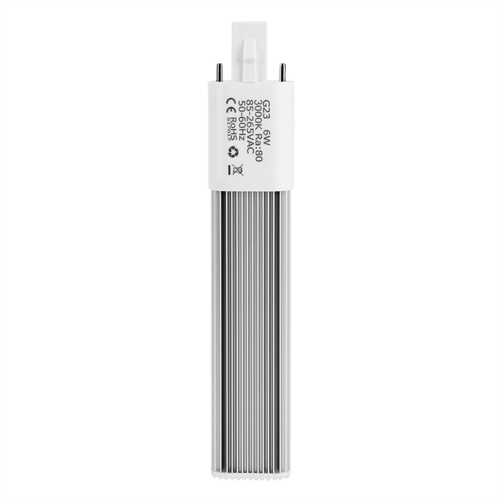 6W 2-Pin LED Compact Lamp Horizontal Recessed Tube Light Bulb Lighting Fixtures G23 Warm White