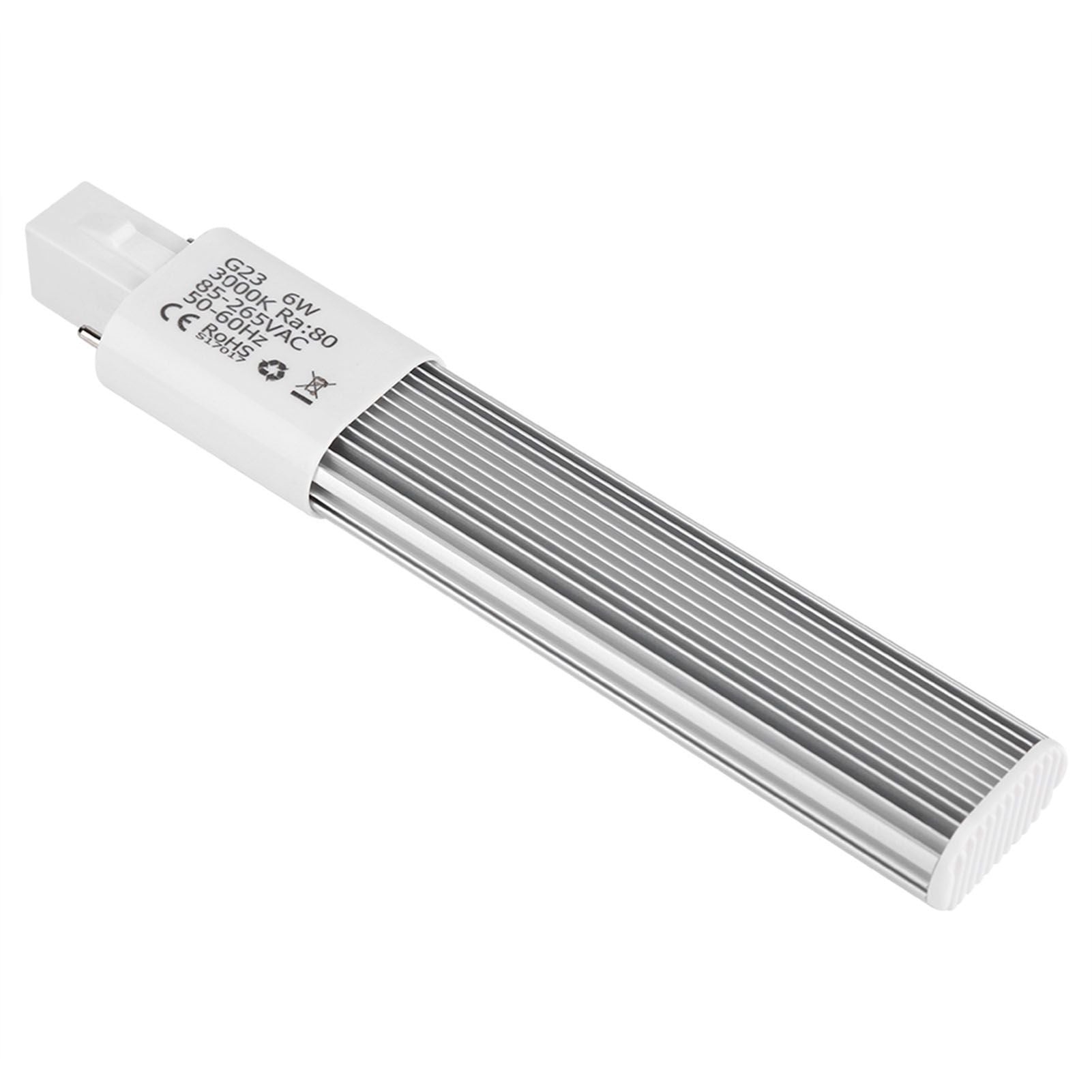 6W 2-Pin LED Compact Lamp Horizontal Recessed Tube Light Bulb Lighting Fixtures G23 Warm White