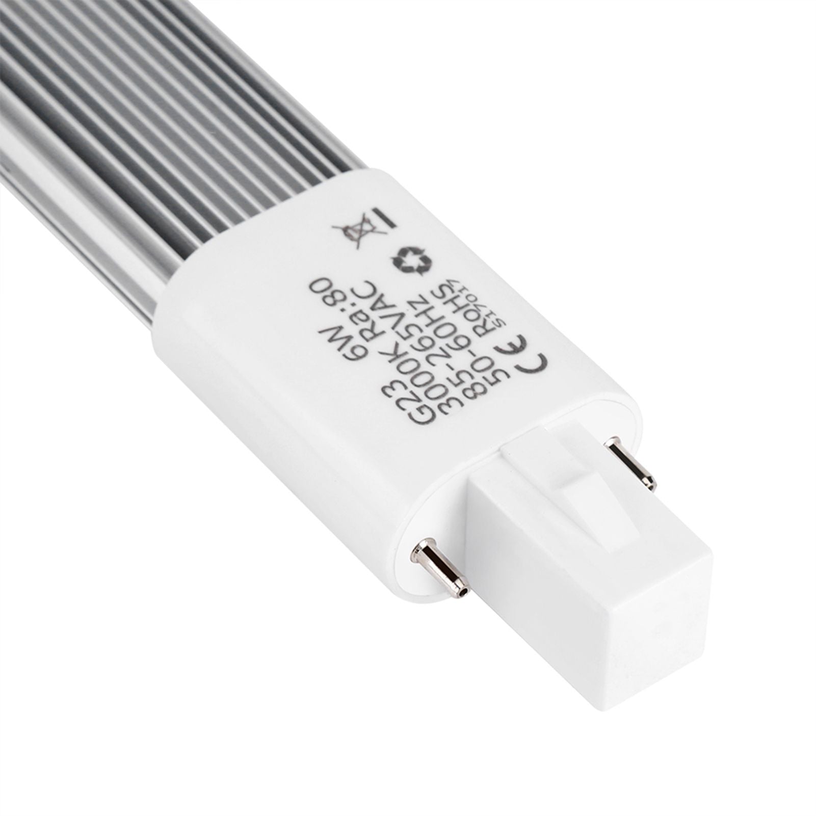 6W 2-Pin LED Compact Lamp Horizontal Recessed Tube Light Bulb Lighting Fixtures G23 Warm White