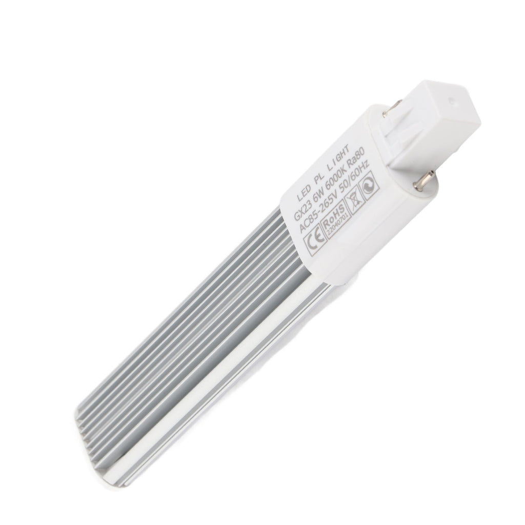 6W 2-Pin LED Compact Lamp Horizontal Recessed Tube Light Bulb Lighting Fixtures GX23 Cool White