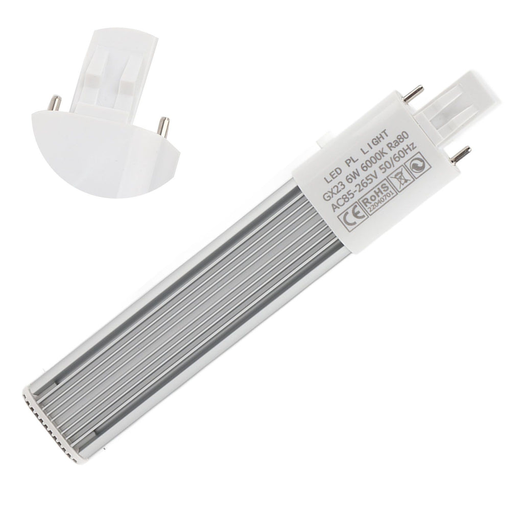 6W 2-Pin LED Compact Lamp Horizontal Recessed Tube Light Bulb Lighting Fixtures GX23 Cool White