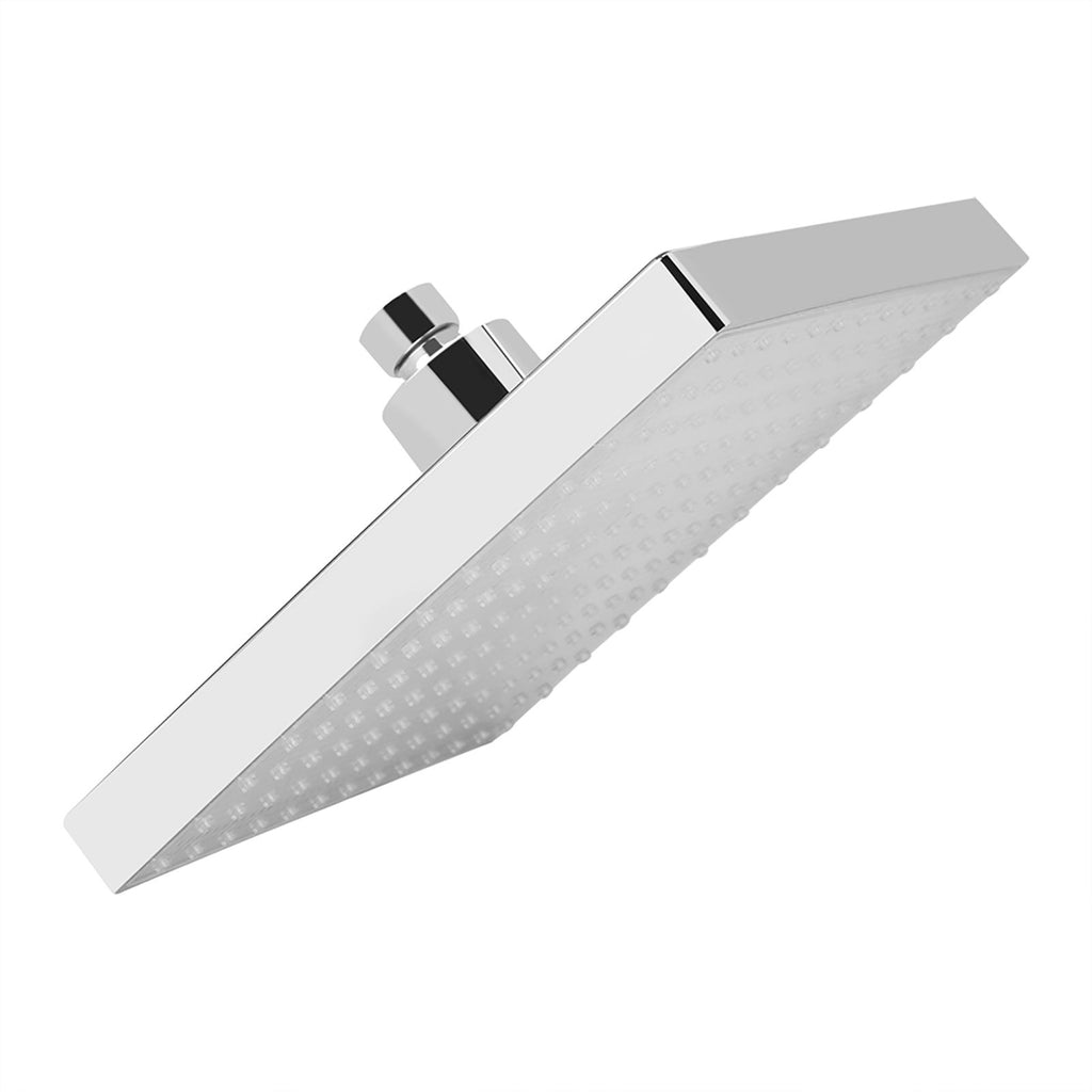 8" Inch Square Chrome Face Rainfall LED Shower Head 7 Colors Changing Romantic Light Home