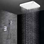 8" Inch Square Chrome Face Rainfall LED Shower Head 7 Colors Changing Romantic Light Home