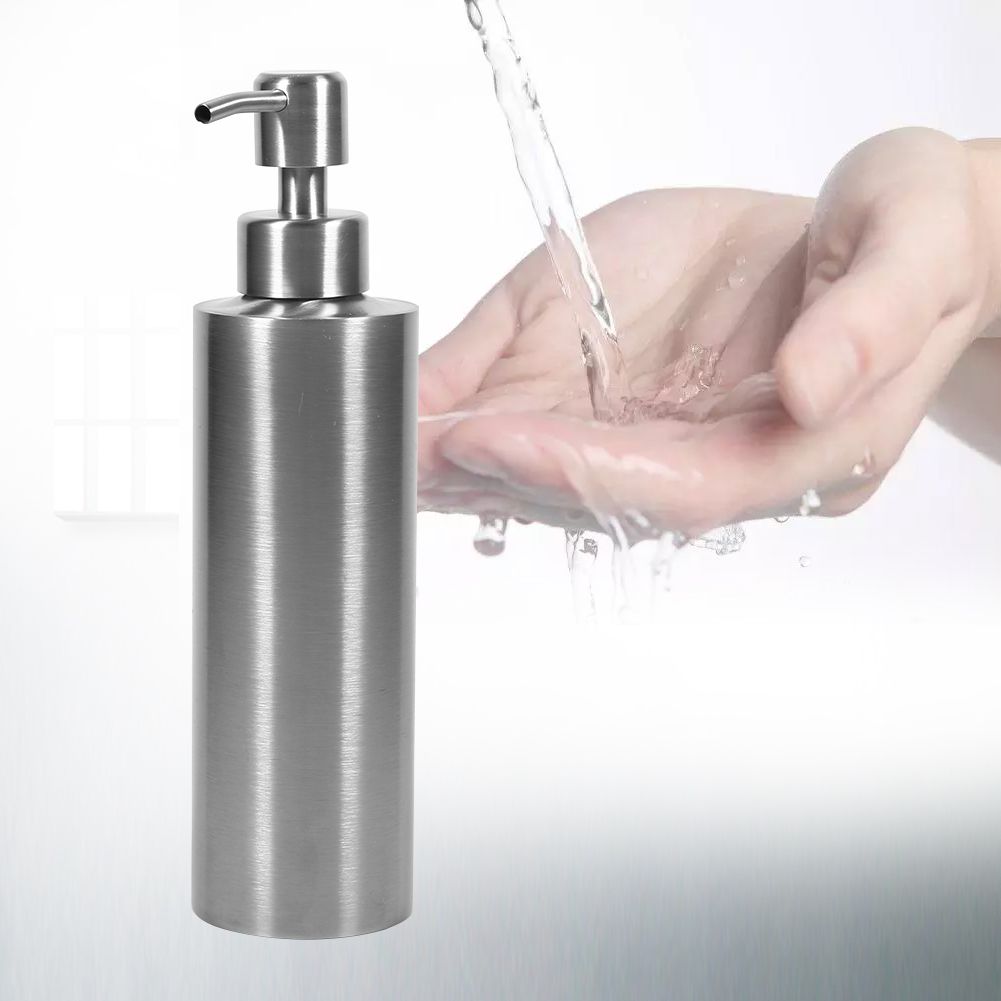 350ml Stainless Steel Soap Dispenser Kitchen Sink Faucet Bathroom Shampoo Box Soap Container