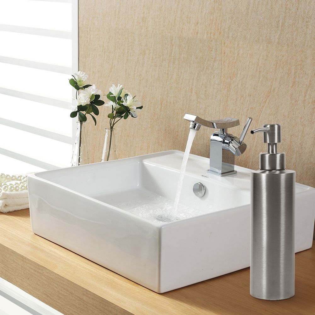 350ml Stainless Steel Soap Dispenser Kitchen Sink Faucet Bathroom Shampoo Box Soap Container