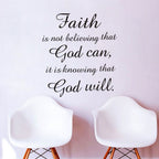 Black PVC Wall Sticker Faith God Quote Vinyl Art Decal Home Study Room Decoration Removable
