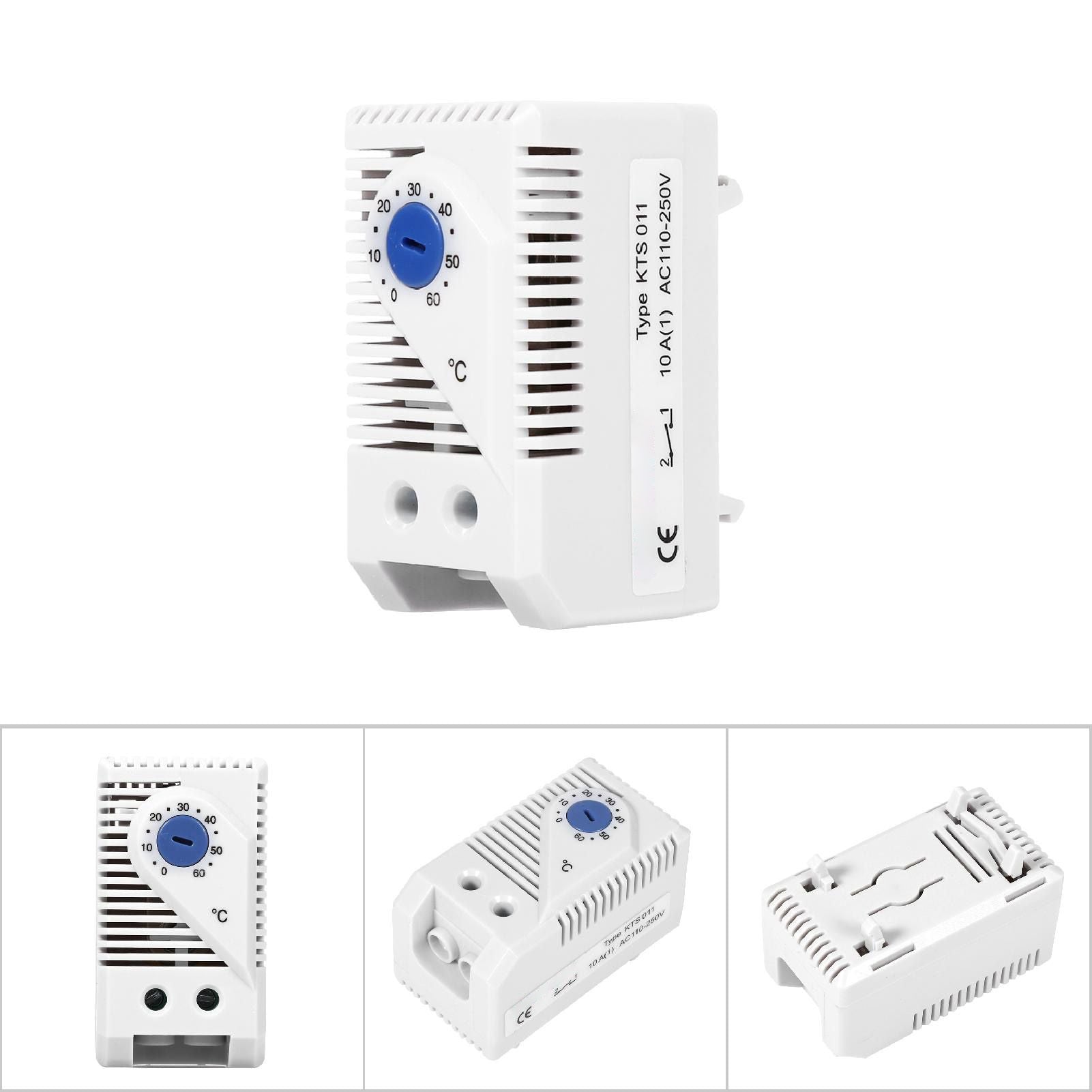 1Pc 0-60℃ Adjustable Electric Mechanical Thermostat Temperature Controller Switch (Blue Button)