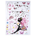 PVC Wall Sticker Fairy Flower Butterfly Vinyl Art Decal Girl Bedroom Home Decor Removable