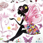 PVC Wall Sticker Fairy Flower Butterfly Vinyl Art Decal Girl Bedroom Home Decor Removable