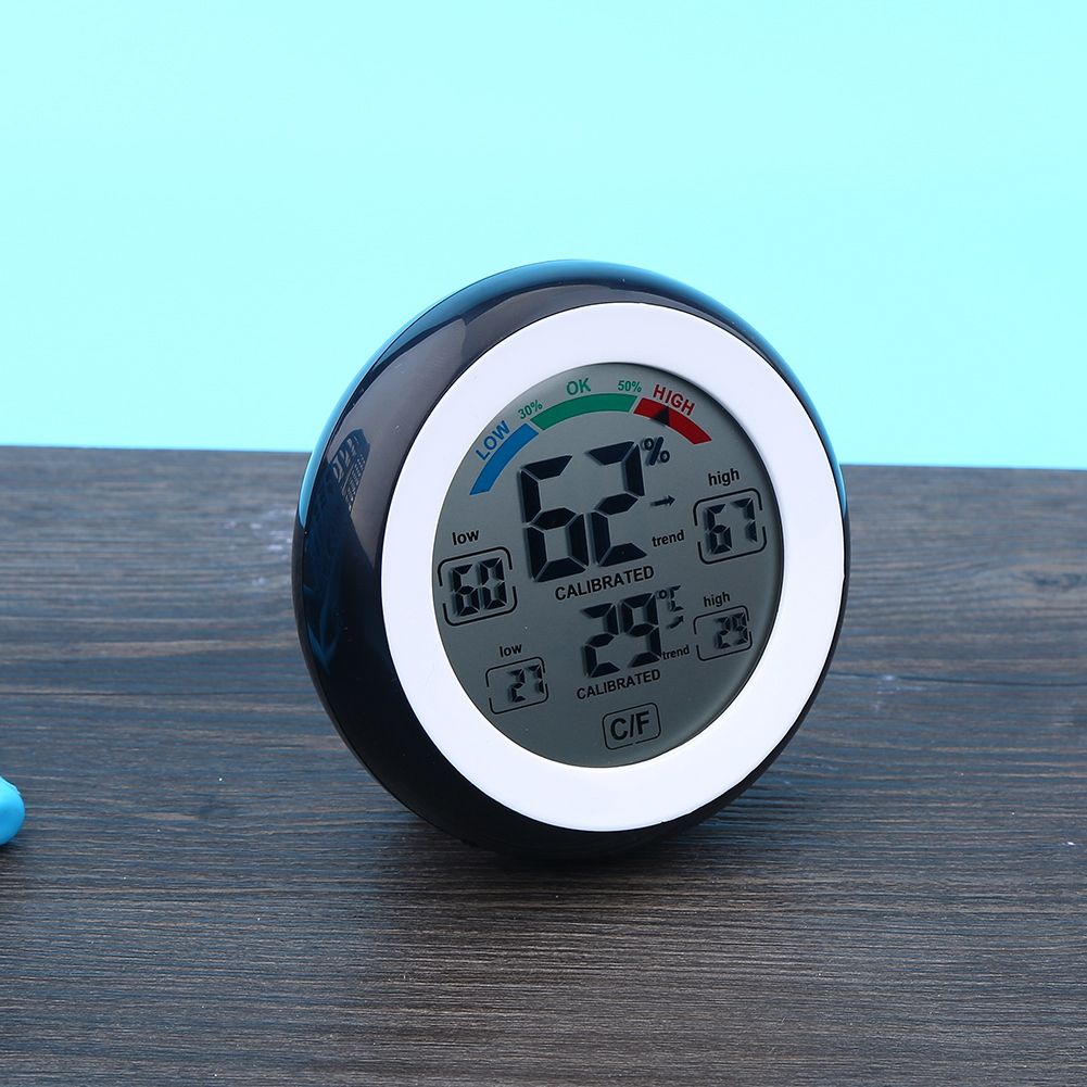 1Pc Creative Digital LCD Temperature Thermometer Hygrometer Electronic Humidity Meter (Black)