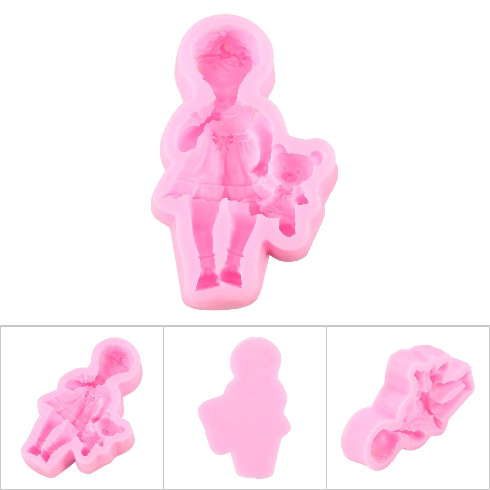 3D Silicone Fondant Cake Mold Creative Chocolate Sugarcraft Mould Decorating DIY Tool(Girl)