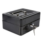 1Pc Mini Portable Iron Petty Lockable Cash Money Coin Safe Security Box Household (Black)