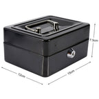 1Pc Mini Portable Iron Petty Lockable Cash Money Coin Safe Security Box Household (Black)