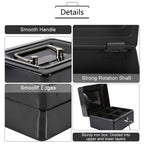 1Pc Mini Portable Iron Petty Lockable Cash Money Coin Safe Security Box Household (Black)